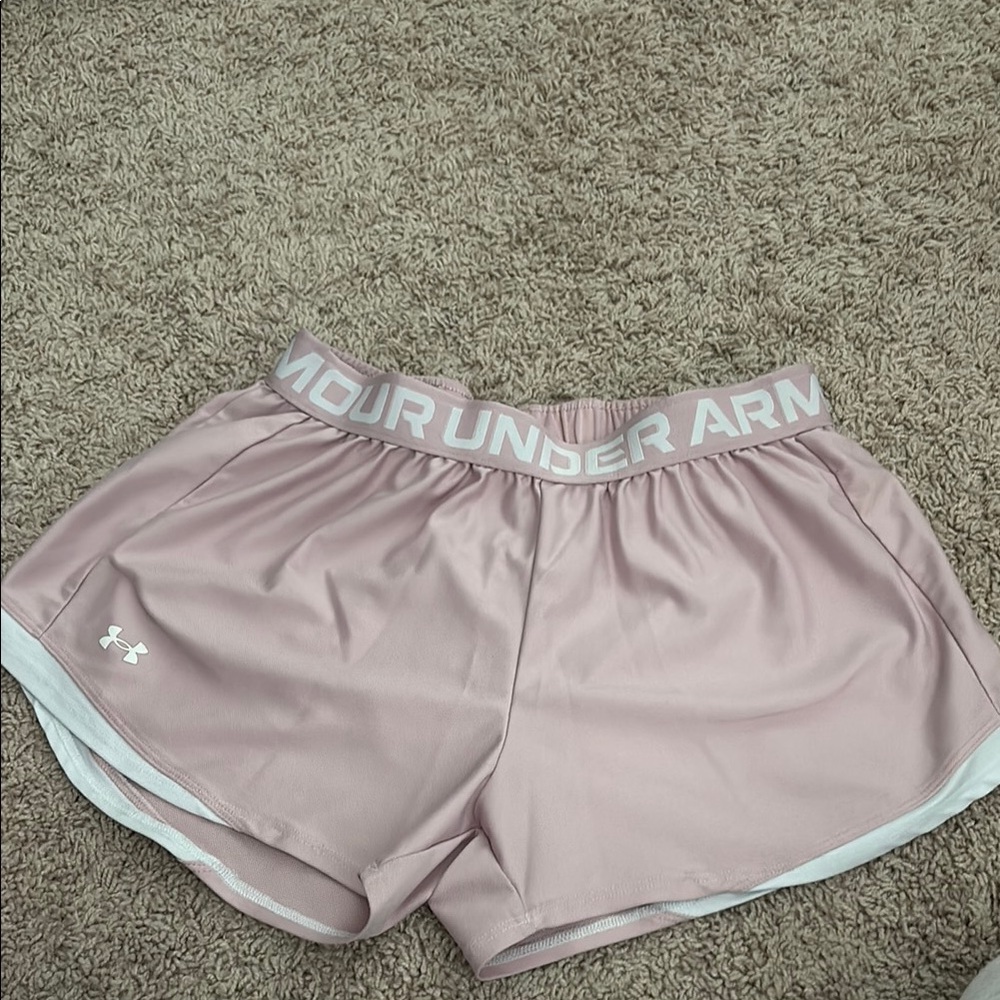 Under Armour Pink Athletic Shorts Lightweight Elastic Waist
